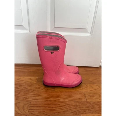 Botas de chuva Bogs rosa borracha impermeável crianças tamanho 3 - Imagem 1 de 4