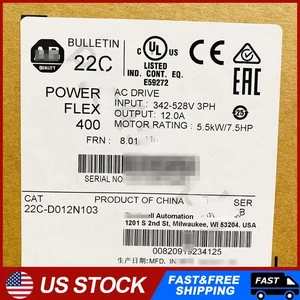 NEU 22C-D012N103 Inbus-Bradley PowerFlex 400 5,5 kW 7,5 PS Wechselstromantrieb 22CD012N103 - Bild 1 von 3