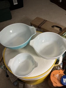 Vintage Pyrex Rührschüsseln Butterprint 441 443 444 - Bild 1 von 17