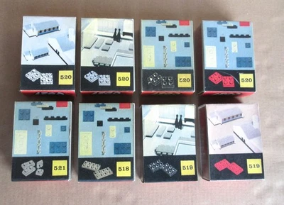 Lego Mursten Konvolut 8x Flachsteine 518 519 520 521 Architekt 8x11 Klarsichtbox - Bild 1 von 4