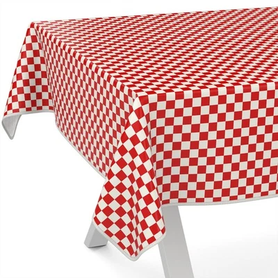Wachstuchtischdecke Tischdecke abwaschbar Gartentischdecke ANRO Karo Rot - Bild 1 von 4