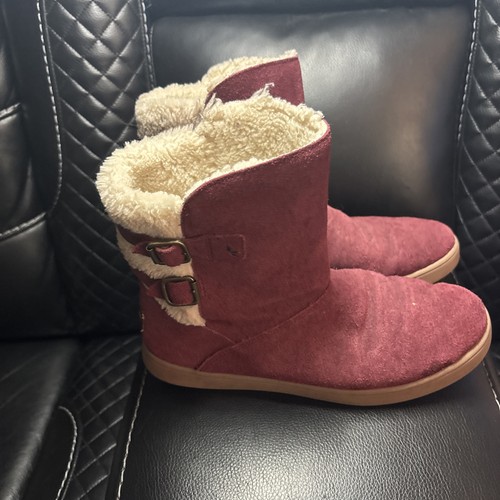 Stivaletti Koolaburra By Ugg donna taglia 5 marrone rosa scamosciati 1096445 con fibbia