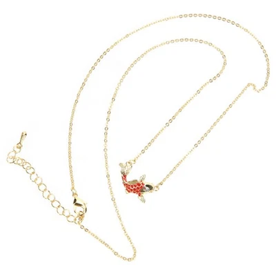  Collana di pesce rosso crottana in rame Pesce Clavicle Chain Fashion Aesthetic - Immagine 1 di 4