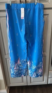 Lilly Pulitzer Bal Harbour A Lil Nauti Palazzo Lightweight Pull-On Pants Size XL - Picture 1 of 2