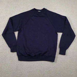 Vtg 70s Sears Kings Road Crewneck Sweatshirt Mens Large Navy Blue Blank USA Made - Picture 1 of 12