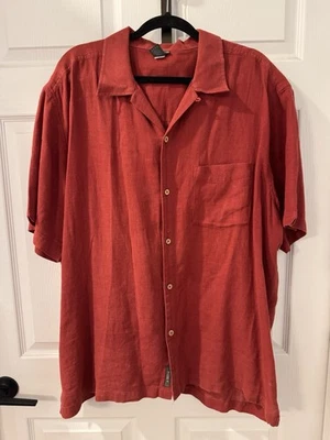 REI Hemp Camp Shirt Men’s Sz XL Red Short Sleeve Button Up Outdoors Hiking - Image 1 of 4
