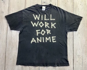 Will Work For Anime T-Shirt Size XL - Afbeelding 1 van 9