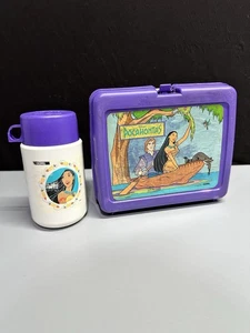 POCAHONTAS LUNCHBOX lunch box disney vintage purple with thermos - Picture 1 of 6