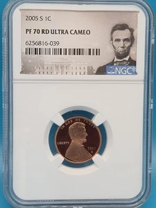 2005-S Lincoln Penny 1C NGC PF 70 RD Ultra Cameo TOP POP - Picture 1 of 4