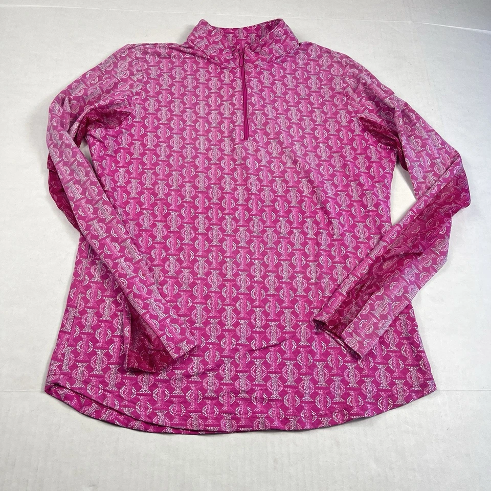 Icikuls Womens 1/4 Zip Golf Top Geometric Print Long Sleeve Performance Shirt S - Image 1 of 4