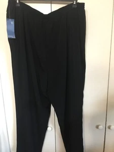Koret Womens Black Polyester Elastic Waist Pull On Pants Sz 24W Short Pockets NW - Picture 1 of 2