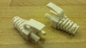 100 Pack-White- Slimline Snagless Boot Type C Network Ethernet Cable Cat5/6 - Picture 1 of 4
