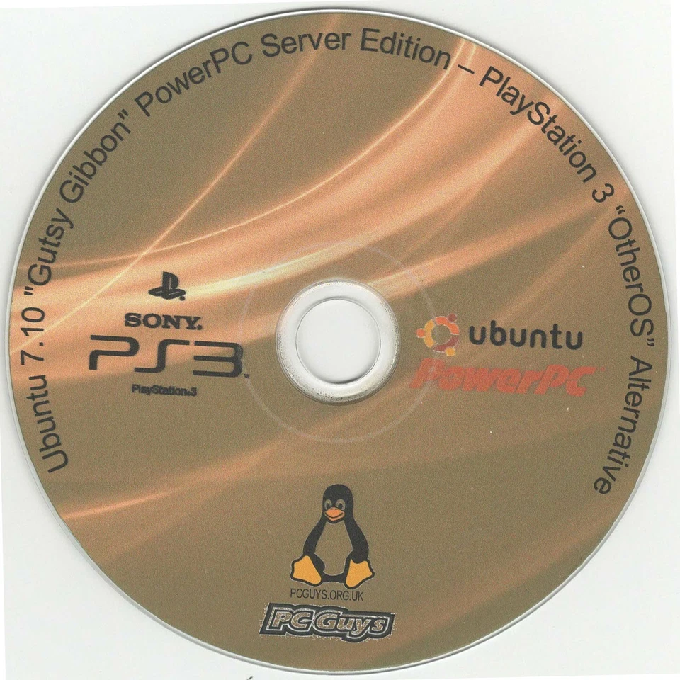 Ubuntu 7.10 Gutsy Gibbon PowerPC Server – PlayStation 3 “OtherOS” Alternative CD - Image 1 of 1