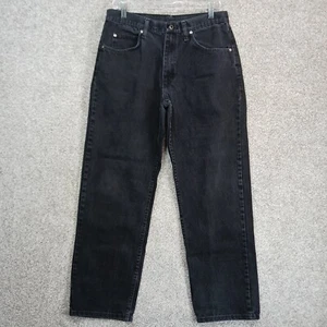 Vintage Wrangler Jeans Mens 33X32 Black Denim Cotton Straight Leg Relaxed Fit - Picture 1 of 10