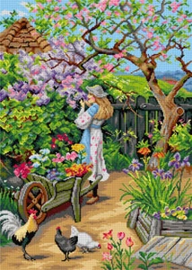 Orchidea Gobelin canvas for halfstitch without yarn after Wiliam Stephen Cole... - Picture 1 of 1