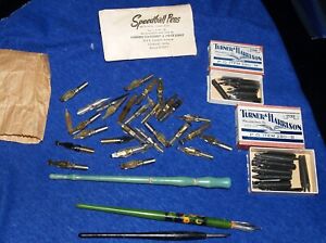 3 Speedball Calligraphy Pens and 30 Nibs & 2 Boxes Turner& Harrison Nibs