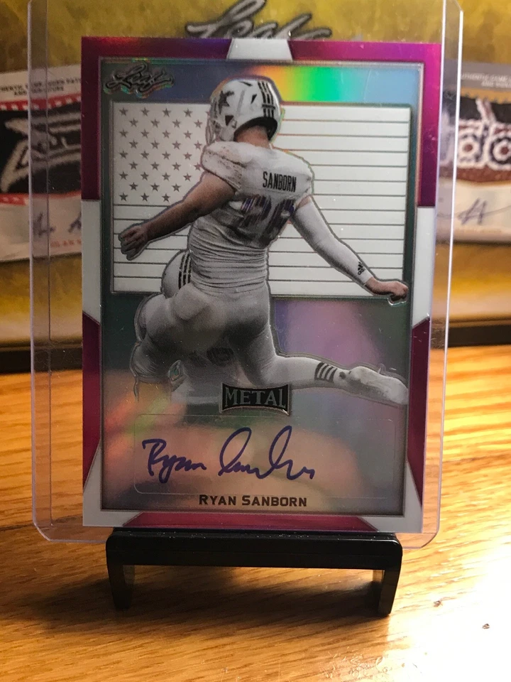 2019 All American Leaf Metal Ryan Sanborn Pink /6 STANFORD AUTO - Image 1 of 2