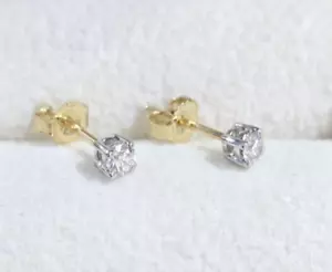 18ct Diamond Stud Earrings 18ct Yellow Gold 0.20ct Natural Diamonds - Picture 1 of 12