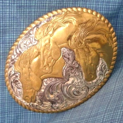 Cinturón Caballos Hebilla Vaquera Vaquera De Colección Especial Crumrine 50 Años SEPOJB EE. UU. SHY169 Foto 1 de 4