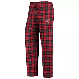 NFL Mens Tampa Bay Buccaneers Plaid Flannel Sleepwear In Red/Black, S - Picture 1 of 3