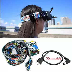 Elastic Head Strap Elastic Band Headband w/ 30cm Cable for DJI FPV Goggles V2 - Picture 1 of 20