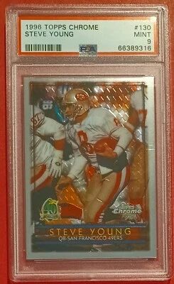 1996 Topps Chrome Football #130 Steve Young card PSA 9 Mint San Francisco 49ers! - Image 1 of 2
