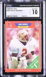 1989 Pro Set - #486 Deion Sanders (RC) CGC 10 Gem Mint - Picture 1 of 2