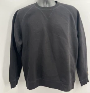 Carhartt Men's WIP Chase Long Sleeve Crew Neck Black / Gold Sweatshirt Size L - Picture 1 of 20