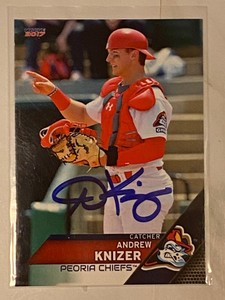 2017 Peoria Chiefs Team card Andrew Knizner Error Signed IP st. louis Cardinals 