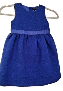 Tommy Hilfiger Sleeveless Girls Blue Embossed Design Dress Size 4T - Picture 1 of 6