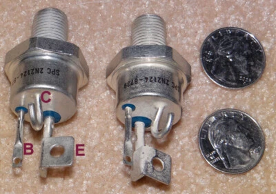 NOS 2N2124 2PC's High Power Stud Mounted High Power Transistors. SPC 2N2124-8739 - Image 1 of 3