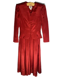 Lanz original - Made in usa - Red dress and long sleeve jacket - Christmas party - Picture 1 of 14