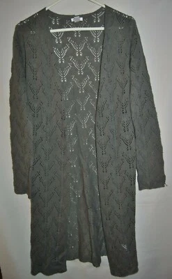 Suéter cárdigan gris largo XHILARATION para mujer talla XS diseño de encaje Foto 1 de 4