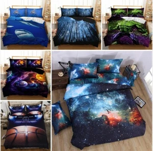 3D Galaxy Hulk Duvet Quilt Cover Set Bedding Set Pillow Cases Single Double King - Picture 1 of 64