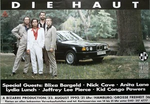 DIE HAUT - 1992 - In Concert - Nick Cave - Blixa Bargeld - Pierce - Poster - Ham - Picture 1 of 1