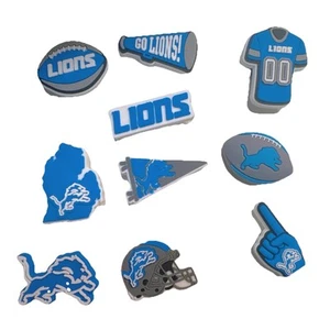 Detroit Lions Football Croc Shoe Charms Set of 10 - Picture 1 of 1