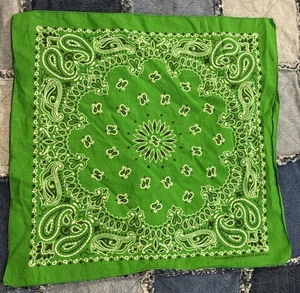 Vintage Hav-a-Hank Cotton Bandana Handkerchief Green Retro Rockabilly USA - Picture 1 of 5