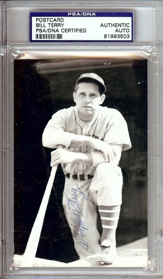 Bill Terry Signed Autographed Postcard New York Giants HOFer PSA/DNA - Image 1 of 1