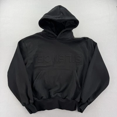 Толстовка с капюшоном мужская Onyx Apparrel XS черная бесшумная с тиснением пуловер графическая уличная одежда - Изображение 1 из 4