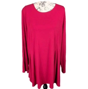 J. Jill XL Damen Rot Tunika Oberteil Langarm Stretchig mit Abnähern - Bild 1 von 12