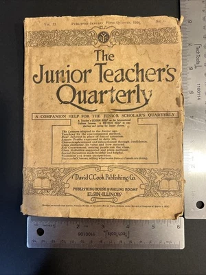 1926 The Junior Teacher's Quarterly Teacher David C Cook Publishing Co +clipping - Image 1 of 4