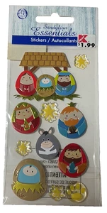 🌟Sandylion Essentials VINTAGE Away in a Manger Stickers PESL293 Scrapbook Seal - Picture 1 of 6