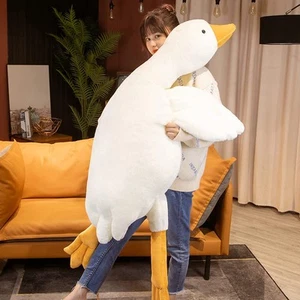 Peluche oca enorme 50-160 cm bambola anatra grande peluche morbido cuscino per dormire - Foto 1 di 5