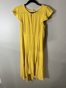 Vestido largo a lunares amarillo MAEVE By Anthropologie para mujer talla 8 mangas acampanadas - Imagen 1 de 10