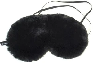 Pelz Maske Rex Leder Augen Wellness Schlafmaske Schlafbrille Erotik Schwarz - Bild 1 von 3
