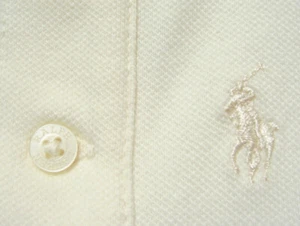 NWT Ralph Lauren girl M 8-10 All-over Pony Polo Shirt SS Ivory Cream NoSalesTax - Picture 1 of 5
