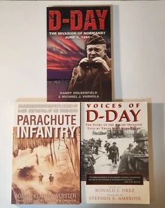 3 WWII Books Voices of D-Day Invasion Of Normandy Parachute Infantry Drez Randy - Foto 1 di 7