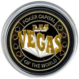 Card Guard - Las Vegas Poker Capital GOLD Poker Protector * - Picture 1 of 2