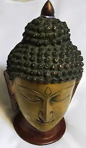 Statue Home Décor Lord Buddha Brass Metal Golden Sculpture Indian Art - Picture 1 of 3