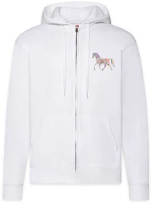 Colored Horse I Zipper Hoodie Toon Cartoon Comic Look Techno Rave Raver Rainbow - Picture 1 of 2